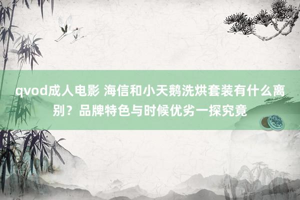 qvod成人电影 海信和小天鹅洗烘套装有什么离别？品牌特色与时候优劣一探究竟
