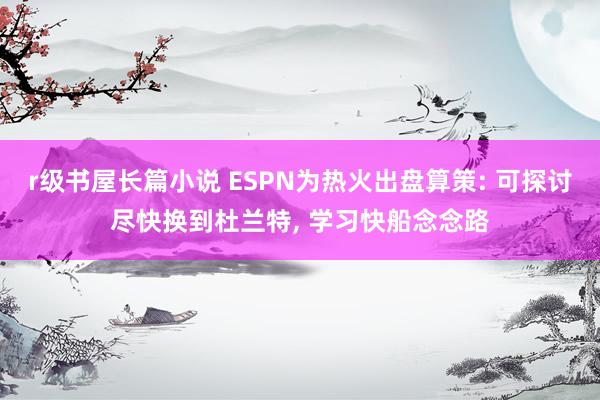 r级书屋长篇小说 ESPN为热火出盘算策: 可探讨尽快换到杜兰特， 学习快船念念路