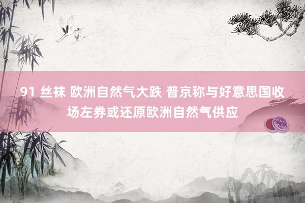 91 丝袜 欧洲自然气大跌 普京称与好意思国收场左券或还原欧洲自然气供应