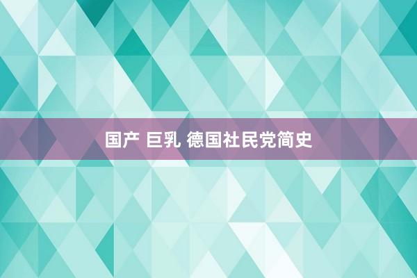 国产 巨乳 德国社民党简史